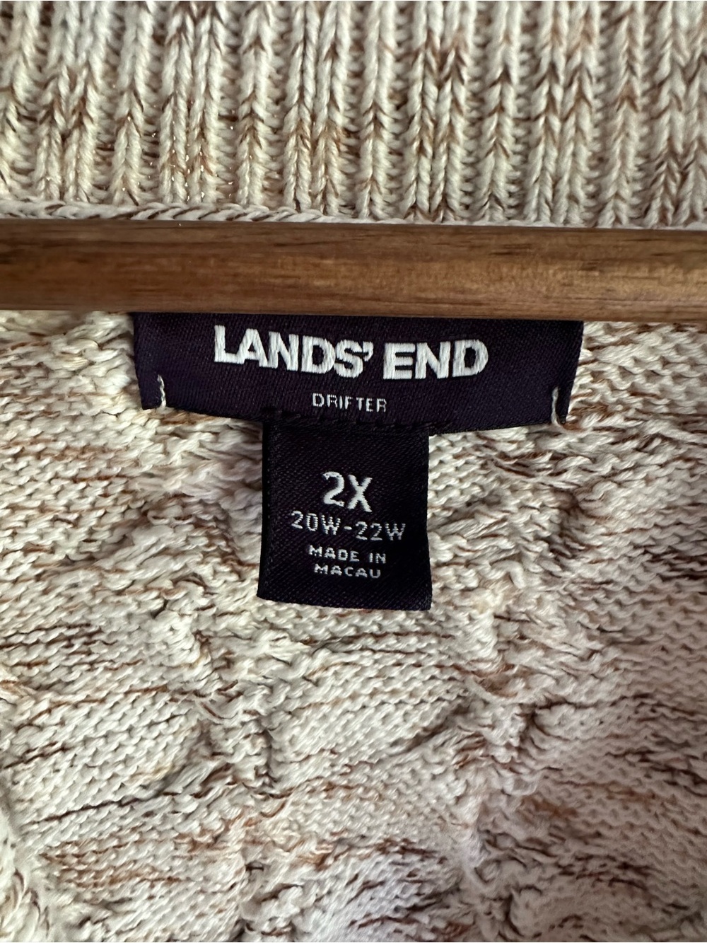 Lands' End Cable-Knit Shawl Collar Cardigan - Picture 2 of 5